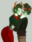 2012 biting blood bloody_maryam blush broken_source fullres kanaya_maryam karkat_vantas licking rainbow_drinker redrom shipping starter_outfit sukka sweat 
