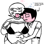  2026 blush body_hair breathalyzer casual chubstuck drgravyjones fullres grayscale highlight_color jaggy_lines john_egbert monochrome redrom roxy_lalonde shipping text undergarments 