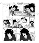 2025 artificial_limb comic fullres gamzee_makara grayscale kiss monochrome music_note pbj redrom robolegs shipping starter_outfit sweat tavriska tavros_nitram text tiniming66 vriska_serket word_balloon