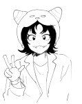  2025 cat_hat fullres grayscale lineart monochrome nepeta_leijon sketch solo starter_outfit tiniming66 