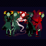 2025 aradia_megido aradiabot aradiasprite dead_aradia fullres godtier gr1mv4d3r jaggy_lines maid multiple_personas skulls sprite starter_outfit time_aspect 