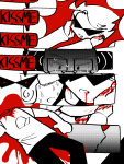 2024 blood comic dead decapitation dirk_strider fullres grayscale highlight_color jake_english kiss ohmynyah skulltop starter_outfit sweat text word_balloon