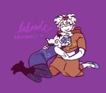  2026 alternate_hair blush body_modification fullres godtier heart hug jaggy_lines kneeling light_aspect panel_redraw psyhcic rogue rose_lalonde roxy_lalonde seer text void_aspect 