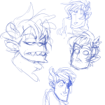 2012 art_dump dancestors dream_ghost fullres headshot kankri_vantas karkat_vantas monochrome sketch vantases worthikids