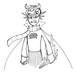  2013 empiricist&#039;s_wand eridan_ampora fullres grayscale lineart sailorbeefcake solo starter_outfit 