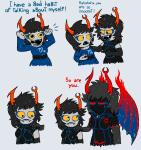  2026 aranea_serket comic dancestors fire frigiddoctoratus fullres helltier jaggy_lines mindfang_dress multiple_personas no_glasses parody scribble_mode silhouette solo starter_outfit sufferer_necklace text 