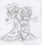  4ppl3b3rry diamond grayscale palerom shipping sketch sollux_captor terezi_pyrope word_balloon 
