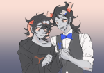 2020 casting_couch chixie_roixmr fullres hiveswap holding_hands nihlllsm shipping starter_outfit sweat zebruh_codakk