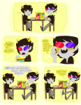  2012 casual comic food fullres karkat_vantas sitting sollux_captor text word_balloon zamii070 