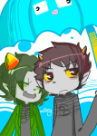  2011 fullres jaggy_lines john_egbert karkat_vantas katnep nepeta_leijon no_hat redrom rinny shipping starter_outfit umbrella 