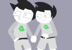 2012 fullres holding_hands jaggy_lines john_egbert multiple_personas pastiche prank_war redrom selfcest shipping solo starter_outfit yorsh