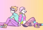  back_to_back casual dirk_strider drawins fashion pastel_goth roxy_lalonde 