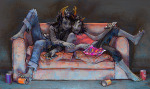  2025 barefoot beverage casual food fullres no_glasses scourge_sisters seeing_terezi shipping starter_outfit terezi_pyrope victorylamp vriska_serket 