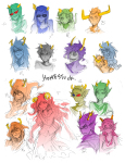  2011 9vs9 alternians aradia_megido cat_hat dead_aradia equius_zahhak eridan_ampora eyepatch feferi_peixes fullres gamzee_makara godtier headshot kanaya_maryam karkat_vantas kneeling light_aspect nepeta_leijon sitting sketch sollux_captor starter_outfit sweat tavros_nitram terezi_pyrope text the_word_homestuck thief vriska_serket zodiac_symbol 