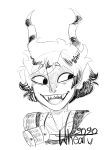 2020 grayscale headshot hiveswap karako_pierot lineart solo wheatu