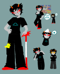  2026 adorabloodthirsty dragon_cane emoticon food fullres ham0naa heart image_manipulation jaggy_lines karkat_vantas multiple_personas no_glasses rule63 scalemates seeing_terezi shipping starter_outfit terezi_pyrope text the_amazing_digital_circus word_balloon 