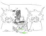 2026 blank_room_soup censor crying food fullres gamzee_makara grayscale highlight_color lineart meme monochrome multiple_personas sopor_slime spoon starter_outfit tavros_nitram tiniming66
