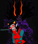  2011 ancestors animated cupcakekyo fullres grand_highblood jaggy_lines legislacerator_suit silhouette starter_outfit terezi_pyrope text 