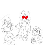 2025 arms_crossed artificial_limb basofy blush fanfic_art fullres grayscale highlight_color karkat_goes_to_a_convention native_source no_glasses sketch solo stacey_(karkat_goes_to_a_convention)