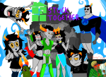  1s_th1s_you 2012 cat_hat dave_strider drawn_together equius_zahhak feferi_peixes freckles fullres gamzee_makara image_manipulation jaggy_lines karkat_vantas meteor nepeta_leijon parody sburb_logo skaia starter_outfit tavros_nitram terezi_pyrope text the_finger torby vriska_serket 