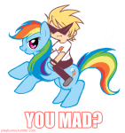  animated crossover dirk_strider my_little_pony playbunny ponies rainbow_dash reaction 