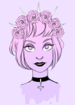  flower_crown flowers headshot limited_palette pastel_goth rose_lalonde solo yomimo 