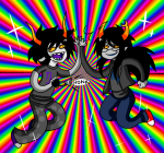  2011 fullres gamzee_makara high_five pride rubber_horn starter_outfit text vriska_serket 