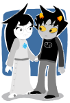  4ppl3b3rry holding_hands jade_harley karkat_vantas kats_and_dogs redrom shipping starter_outfit 