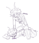 2025 blood d2d2d dancestors dream_ghost fullres gamzee_makara highlight_color kurloz_makara lineart lying makaras monochrome on_stomach starter_outfit strife text