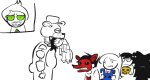  2026 abby_barclay animal_ears biting crossover fanfic_art fankid five_nights_at_freddy's fullres grayscale ilovevamola jaggy_lines kiki_fukuoka luke_hearst markiplier monochrome pa_(sburb.exe) parody silhouette starter_outfit te_(sburb.exe) zach_cavallo 