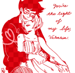  canesandsceptres grimdorks heart john_egbert monochrome redrom reverse_hug rose_lalonde shipping valentinestuck 
