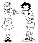  ! 2025 blackoutbruh blush book fashion flowers fullres grayscale grimdorks john_egbert monochrome redrom rose_lalonde shipping spade_shirt sweat 
