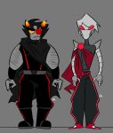  2026 body_hair candy_timeline dave_strider davebot eyepatch facial_hair fullres godtier homestuck:_beyond_canon karkat_vantas knight punished_outfit rockholmes scars time_aspect 