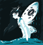  crying dream_ghost godtier light_aspect limited_palette orznipotent profile solo thief vriska_serket 