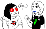  2016 alternate_hair casual chubstuck doggirlsondrugs flashlight fullres grayscale highlight_color jade_harley jaggy_lines kidswap lineart monochrome rose_lalonde text word_balloon 