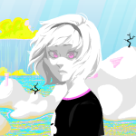  ashdenej black_squiddle_dress clouds image_manipulation land_of_light_and_rain rose_lalonde solo 