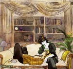  book couch darowen fashion grimoire head_on_lap kanaya_maryam redrom rose_lalonde rosemary shipping watercolor 