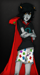  arms_crossed crying dragon_cape merunyaa scalemate_boxers solo terezi_pyrope 
