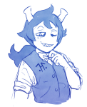  2018 fullres headshot heart hiveswap mad-stalker monochrome solo starter_outfit wonk zebruh_codakk 