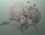  2013 ancest blackrom dancestors fullres grayscale hatemarriage headshot kankri_vantas karkat_vantas monochrome mutantred near_kiss pencil shipping spade starter_outfit vantases 