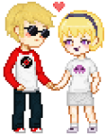  2013 blush dave_strider dersecest fullres heart holding_hands incest ohdeerling pixel redrom rose_lalonde shipping starter_outfit transparent 