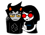  2023 arm_around_shoulder artificial_limb fanfic_art fullres headshot jaggy_lines karkat_goes_to_a_convention karkat_vantas niccy-ramblings stacey_(karkat_goes_to_a_convention) starter_outfit 