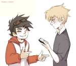  2013 casual dave_strider finger_guns freckles fullres ikimaru john_egbert kidswap no_glasses phone wonk 