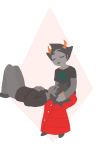 2017 bloody_maryam diamond fullres kanaya_maryam karkat_vantas lying palerom shipping sitting starter_outfit weenie-kun