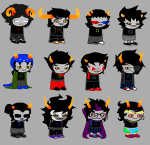  2012 alternate_hair alternians aradia_megido cat_hat dead_aradia equius_zahhak eridan_ampora eyepatch feferi_peixes fullres gamzee_makara jaggy_lines kanaya_maryam karkat_vantas nepeta_leijon rule63 sleuthinglicorice sollux_captor sprite_mode starter_outfit tavros_nitram terezi_pyrope vriska_serket 