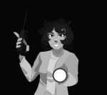  2014 flashlight fullres grayscale hanna-cepeda headshot hiveswap joey_claire monochrome solo speculative_design starter_outfit 