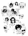  2025 action_claws art_dump bard blackrom blind_rage cat_hat crying dave_strider deuce_clubs dirk_strider dragon_cane fullres gamzee_makara godtier grayscale honk jade_harley karkat_vantas language:korean lineart mayor_sash monochrome music_note nepeta_leijon no_glasses phone rage_aspect scars seeing_terezi shipping sitting sketch starter_outfit terezi_pyrope text tiniming66 wayward_vagabond word_balloon wv 