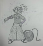 2025 alexartform fullres grayscale highlight_color homestuck:_beyond_canon ly&#039;lac pencil solo speculative_design sweat text