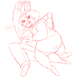2025 blackrom blush body_modification bondage candy_timeline chubstuck crockercorp_business_suit fullres grubscars homestuck:_beyond_canon jaggy_lines jane_crocker karkat_vantas kneeling monochrome near_kiss no_shirt obscenicon red_velvet shipping sitting sketch text transtuck word_balloon