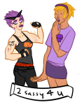  body_modification clothingswap crossdressing dark_hearts dirk_strider incest mauve_squiddle_shirt rose_lalonde shipping sirpoopsmany strong_tanktop 